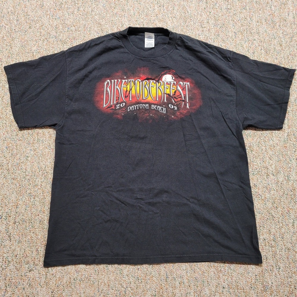 Biketoberfest Shirt Mens XL Black 2005 Daytona Beach Biker Rider Skull Grunge